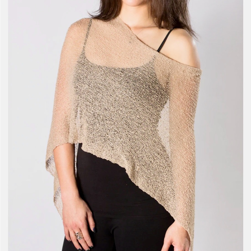white Asymmetrical Women's shawl/ Sweater